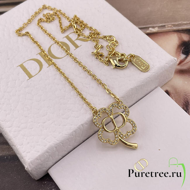 DIOR | D Hollowed-out Four-Leaf Clover Necklace - 1