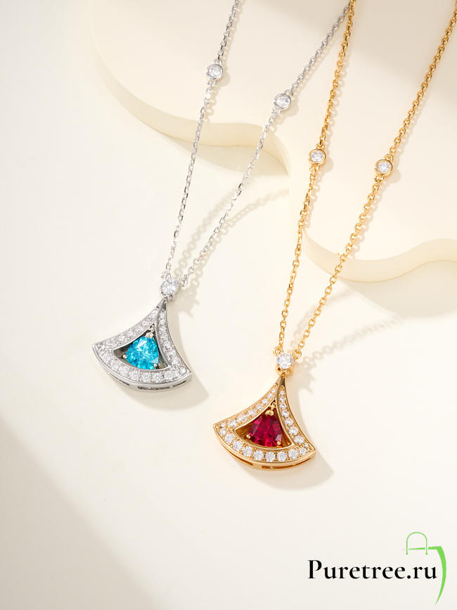 BVLGARI | White gold set with diamonds and aquamarine - 1