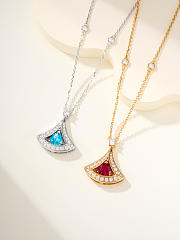 BVLGARI | White gold set with diamonds and aquamarine - 1