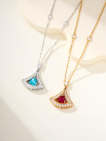 BVLGARI | White gold set with diamonds and aquamarine