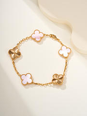 VCA | pink mother-of-pearl floral five-petal bracelet - 1