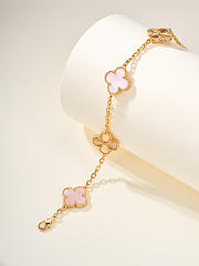 VCA | pink mother-of-pearl floral five-petal bracelet - 6