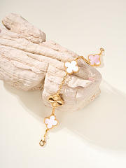 VCA | pink mother-of-pearl floral five-petal bracelet - 2