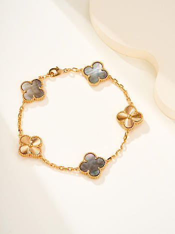 VCA | grey mother-of-pearl floral pattern bracelet