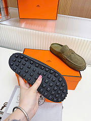 HERMES | Mix mule Alabaster olive green suede calfskin insole - 6