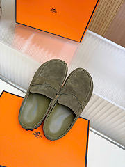 HERMES | Mix mule Alabaster olive green suede calfskin insole - 2
