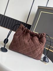 CHANEL | Clutch with Leather Strap Chocolate Brown Suede - 4