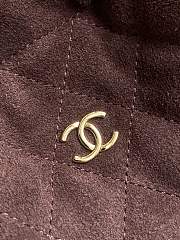CHANEL | Clutch with Leather Strap Chocolate Brown Suede - 3