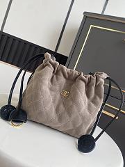 CHANEL | Clutch with Leather Strap Taupe Suede - 4