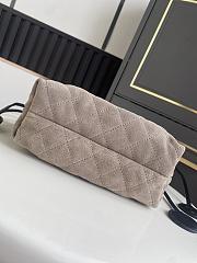 CHANEL | Clutch with Leather Strap Taupe Suede - 3