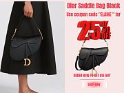 Dior Saddle Bag With Strap Black Grained Calfskin 25.5 cm - 1