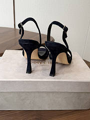 Jimmy Choo 10 cm Elsy Suede Block-Heel Sandals Black - 3