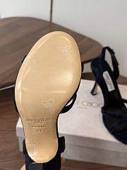 Jimmy Choo 10 cm Elsy Suede Block-Heel Sandals Black - 4
