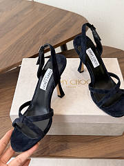 Jimmy Choo 10 cm Elsy Suede Block-Heel Sandals Black - 5