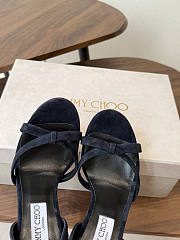 Jimmy Choo 10 cm Elsy Suede Block-Heel Sandals Black - 6