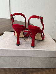Jimmy Choo 10 cm Elsy Suede Block-Heel Sandals Red - 2