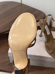 Jimmy Choo 10 cm Elsy Suede Block-Heel Sandals Beige - 6