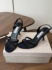 Jimmy Choo 8.5cm Elsy Suede Block-Heel Sandals Black - 1