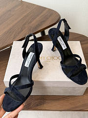 Jimmy Choo 8.5cm Elsy Suede Block-Heel Sandals Black - 6