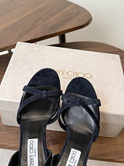 Jimmy Choo 8.5cm Elsy Suede Block-Heel Sandals Black - 3