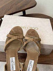 Jimmy Choo 8.5cm Elsy Suede Block-Heel Sandals Beige - 3