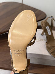 Jimmy Choo 8.5cm Elsy Suede Block-Heel Sandals Beige - 2