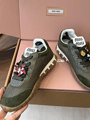 Miu Miu Mary Jane Style German Training Casual Shoes Green - 2