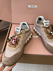 Miu Miu Mary Jane Style German Training Casual Shoes Beige - 4