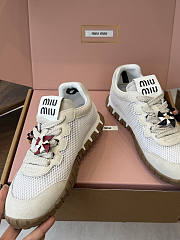 Miu Miu Mary Jane Style German Training Casual Shoes White - 5
