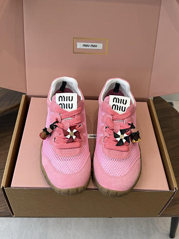 Miu Miu Mary Jane Style German Training Casual Shoes Pink