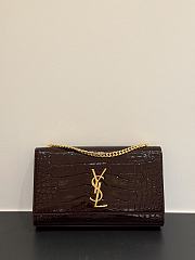YSL | Saint Laurent Kate Chain Wallet Shiny Dark Burgundy - 1