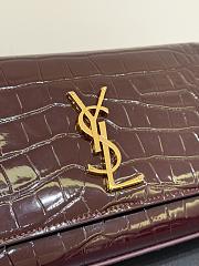 YSL | Saint Laurent Kate Chain Wallet Shiny Dark Burgundy - 5