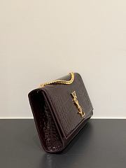 YSL | Saint Laurent Kate Chain Wallet Shiny Dark Burgundy - 3