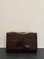 YSL | Saint Laurent Kate Chain Wallet Shiny Dark Burgundy - 4