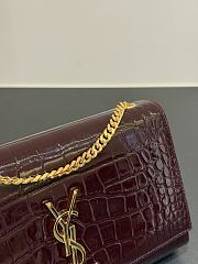 YSL | Saint Laurent Kate Chain Wallet Shiny Dark Burgundy - 6