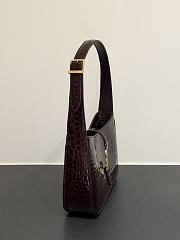 YSL | Le 5 À 7 Patent Croc Shoulder Bag Shiny Dark Burgundy - 5