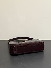 YSL | Le 5 À 7 Patent Croc Shoulder Bag Shiny Dark Burgundy - 2