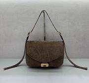 BALENCIAGA | Clicca Shoulder Bag Medium in Muscade Suede Brown - 1