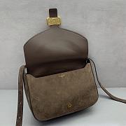 BALENCIAGA | Clicca Shoulder Bag Medium in Muscade Suede Brown - 3