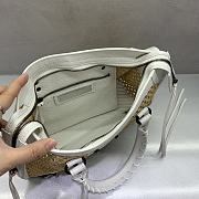 BALENCIAGA | Le City Small raffia shoulder bag in white - 4