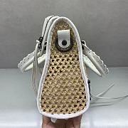 BALENCIAGA | Le City Small raffia shoulder bag in white - 2