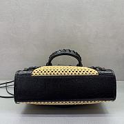 BALENCIAGA | Le City Small raffia shoulder bag in black - 6