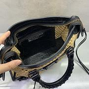 BALENCIAGA | Le City Small raffia shoulder bag in black - 4