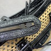 BALENCIAGA | Le City Small raffia shoulder bag in black - 2