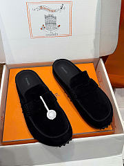 HERMES | Mix mule Alabaster black suede calfskin insole - 4