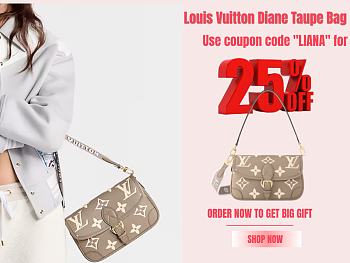 LOUIS VUITTON | Diane Tourterelle Beige Bicolor Monogram Empreinte Leather 