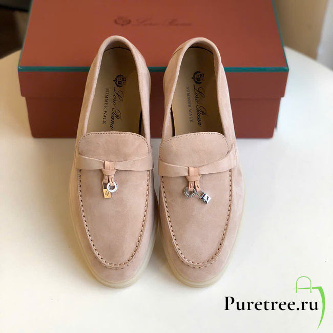 LORO PIANA | Summer Walk Loafers In Blush Suede  - 1