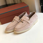 LORO PIANA | Summer Walk Loafers In Blush Suede  - 5