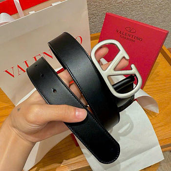 VALENTINO | VLogo Matte Buckle Belt 3cm