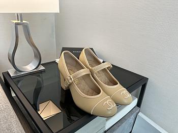 CHANEL | Beige Mary Jane Heels